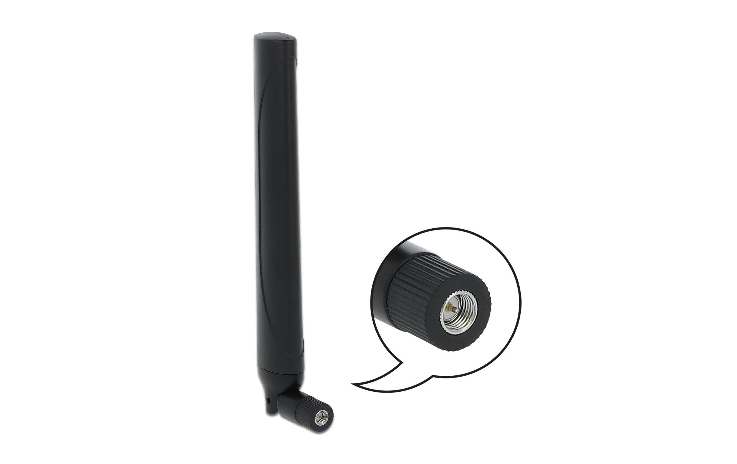 LTE Antenne, SMA-Stecker, -0.5-2.3dBi omnidirektional, schwarz