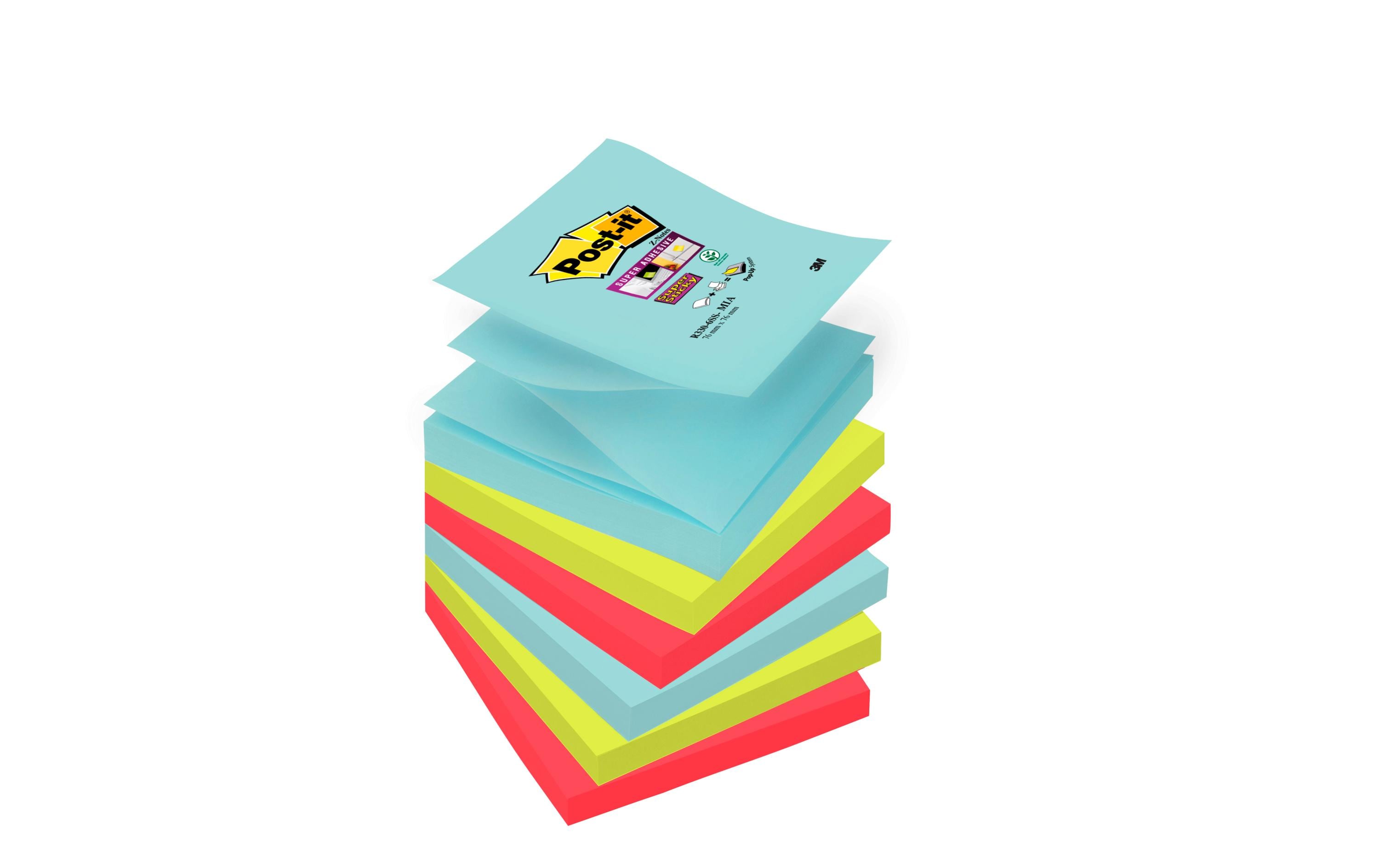 3M Post-it Z-Notes Miami Super Sticky 6 Blocks à 90 Blatt, 76 mm x 76 mm