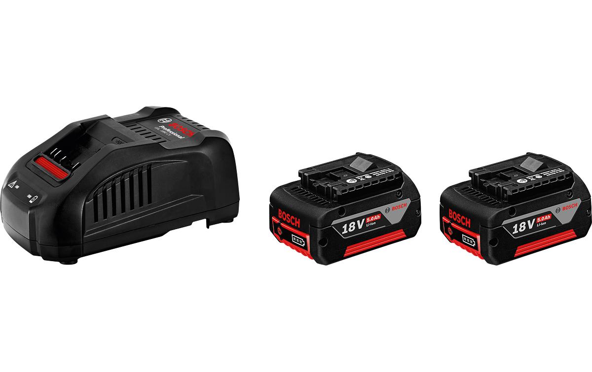 Bosch Professional Starter-Set 2x GBA 18V 5,0 Ah + GAL 1880 CV