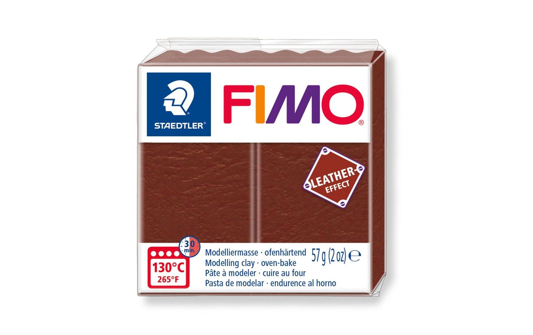 FIMO Modelliermasse leather-effekt 57g, Nuss