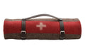 Eskimo Armeedecke gerollt mit Ledergurt 140 x 200cm, waschbar, Schurwolle&Polyacryl