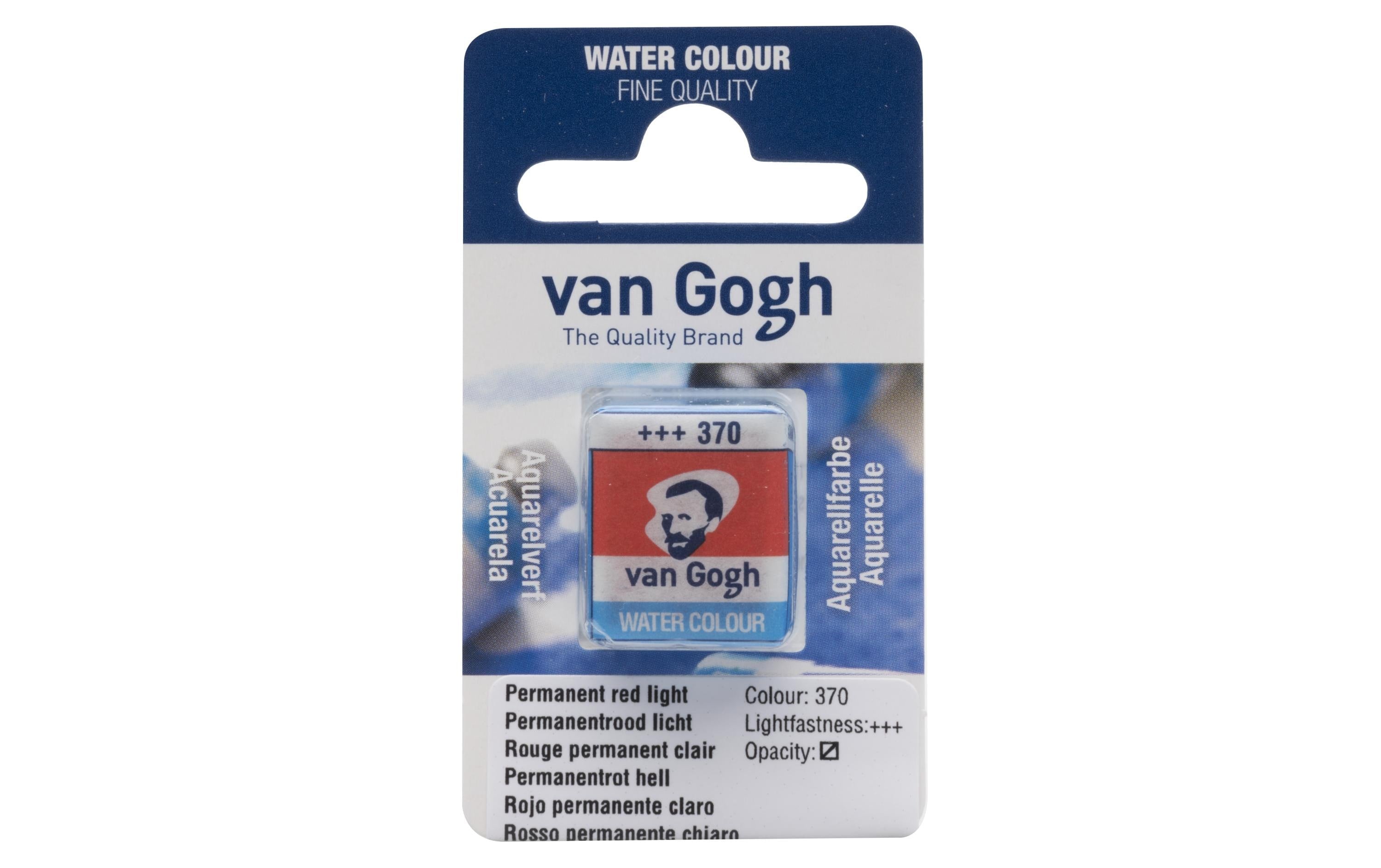 Van Gogh Aquarellfarbe Einzelfarbe Napf 370 10 ml, Farbe Permanentrot H, Halbtransp.