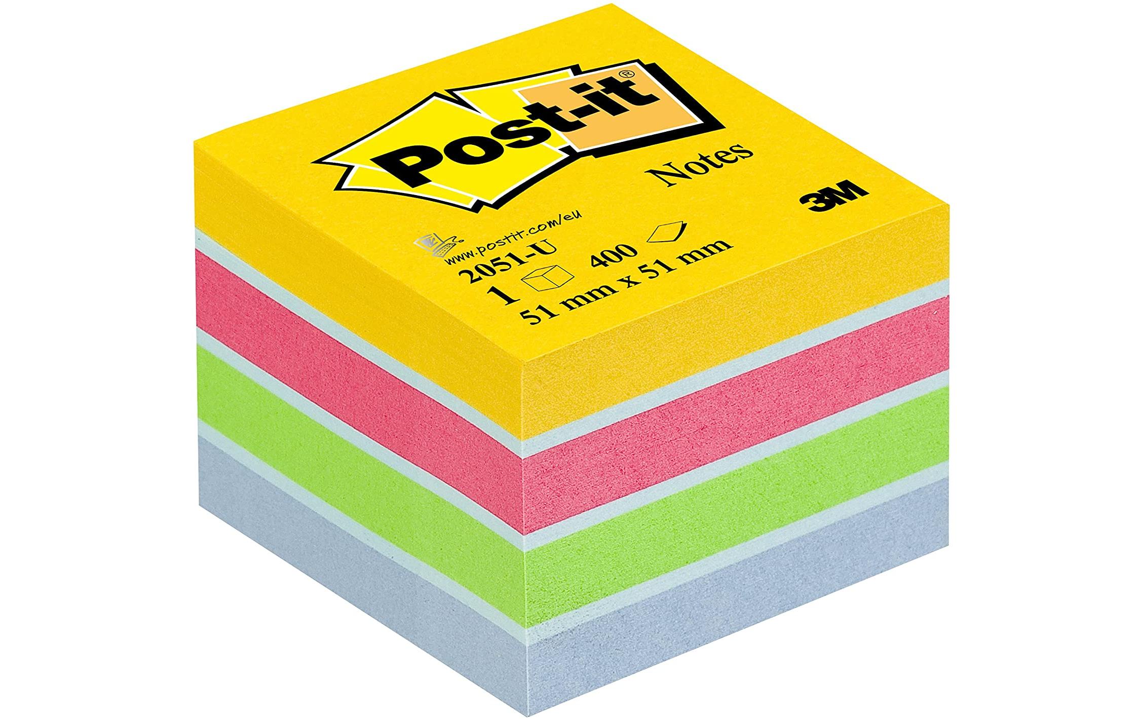 3M Post-it Mini Würfel à 400 Blatt, 51 mm x 51 mm