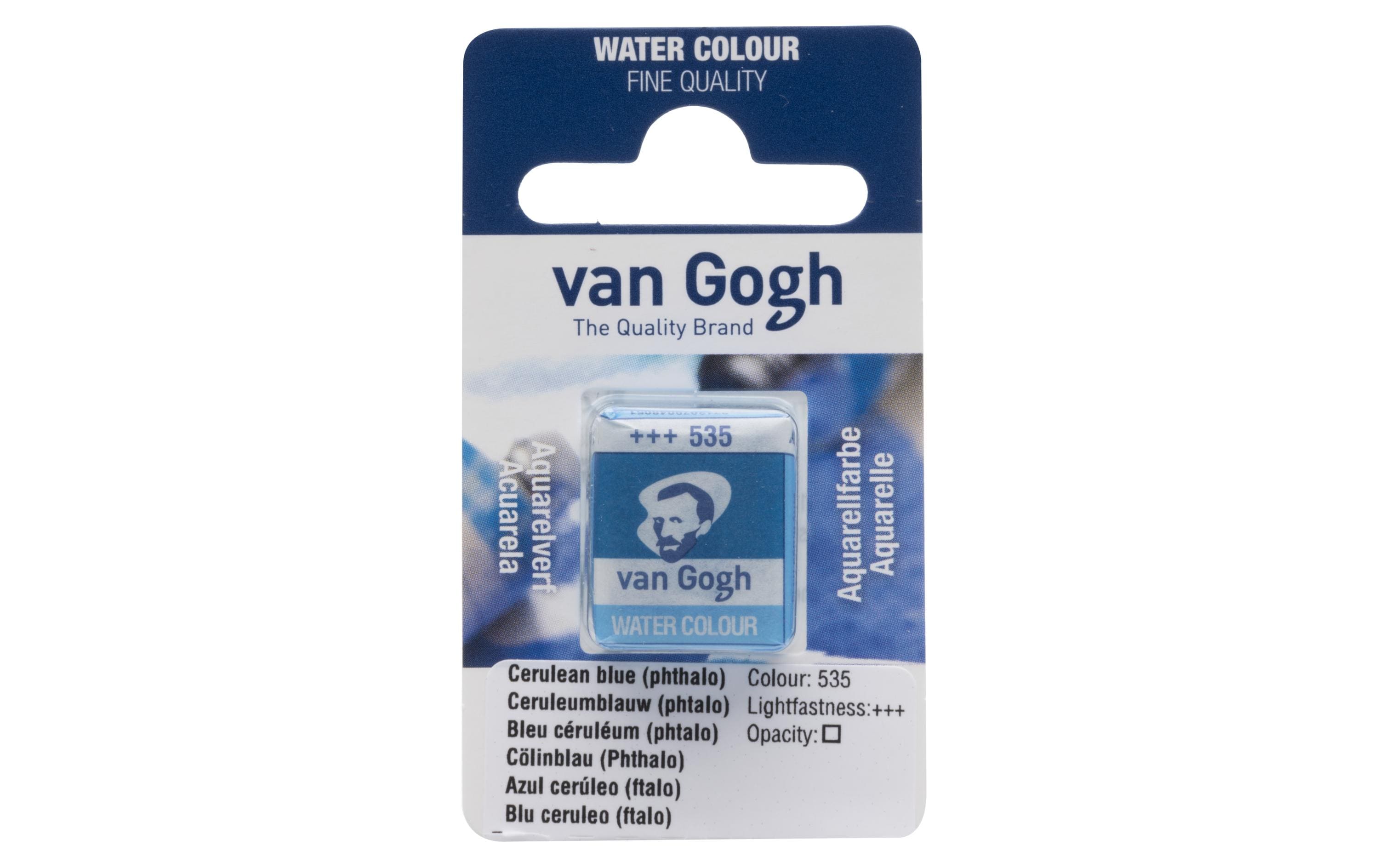 Van Gogh Aquarellfarbe Einzelfarbe Napf 535 10 ml, Farbe Cölinblau, Transparent