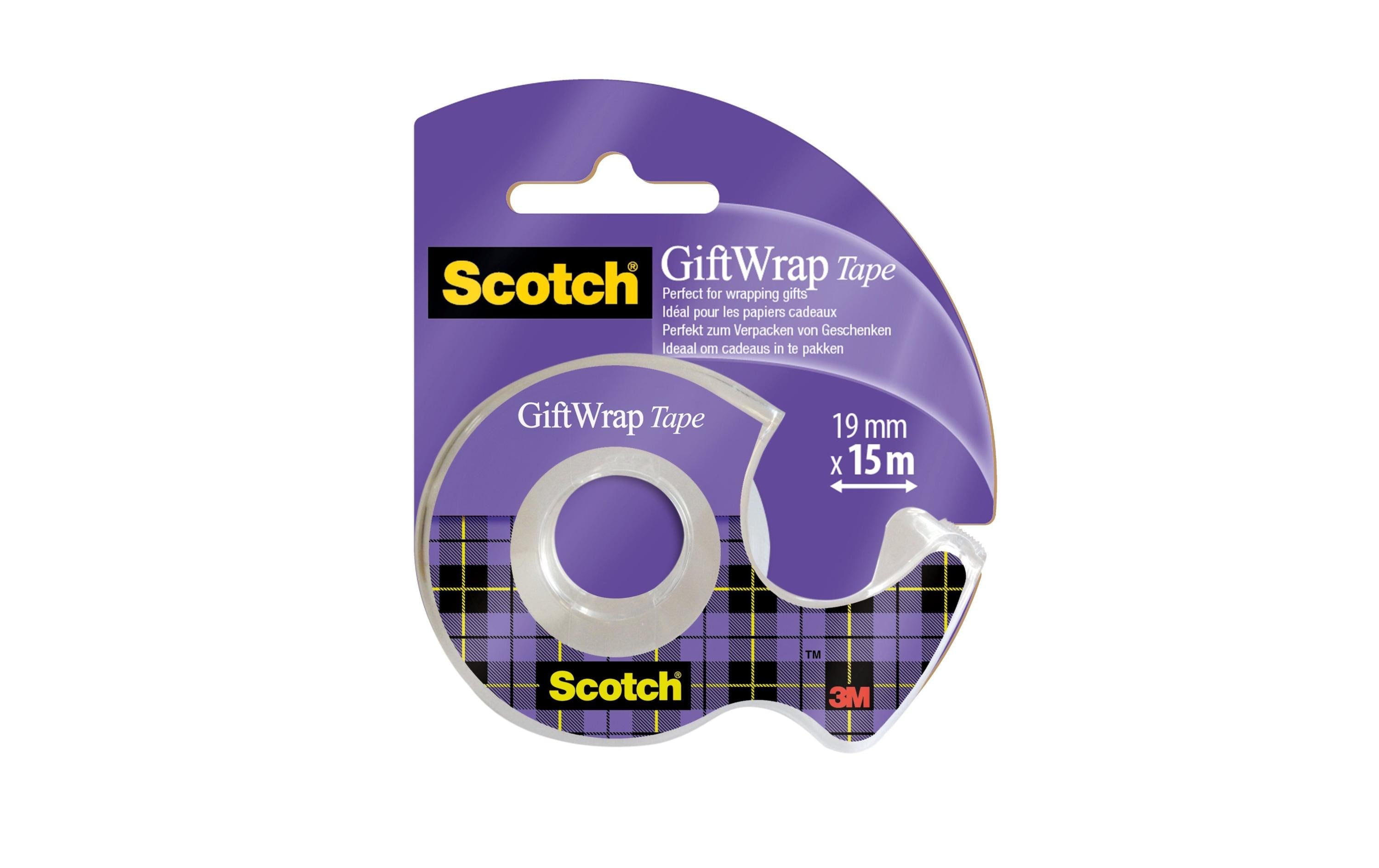3M Scotch Geschenkklebeband 19mmx15m Handabroller mit 1 Rolle