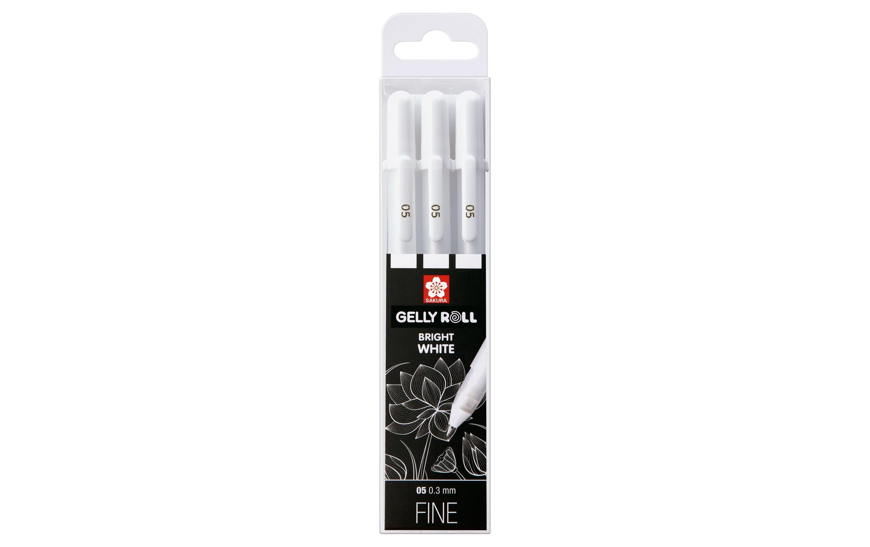Sakura Gelschreiber 3er Set Weiss, Fein