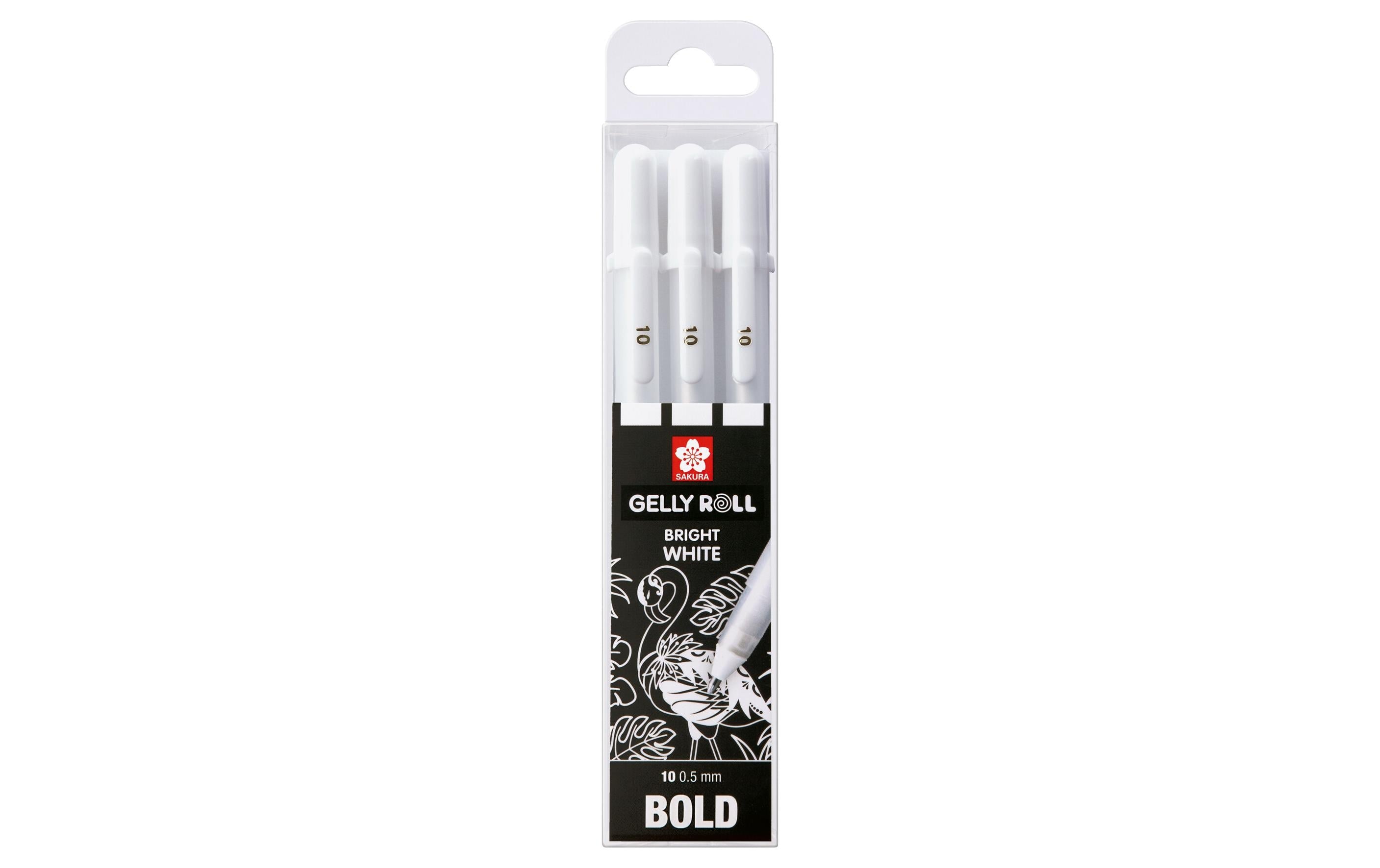 Sakura Gelschreiber 3er Set Weiss, Dick