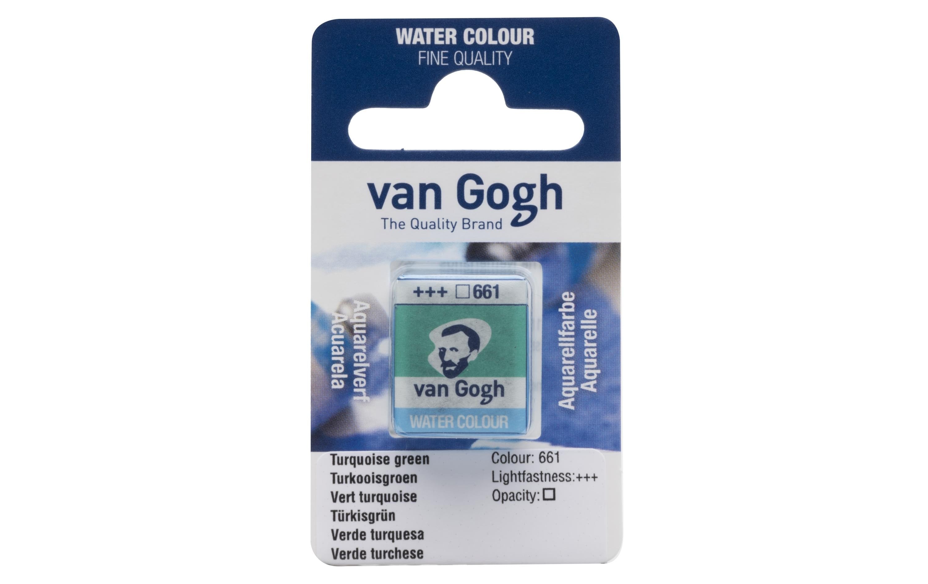 Van Gogh Aquarellfarbe Einzelfarbe Napf 661 10 ml, Farbe Türkisgrün, Transparent