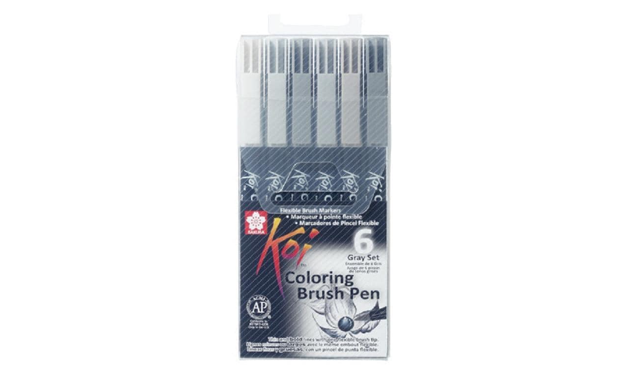 Sakura Brush Pen Koi Coloring Grey 6er Etui