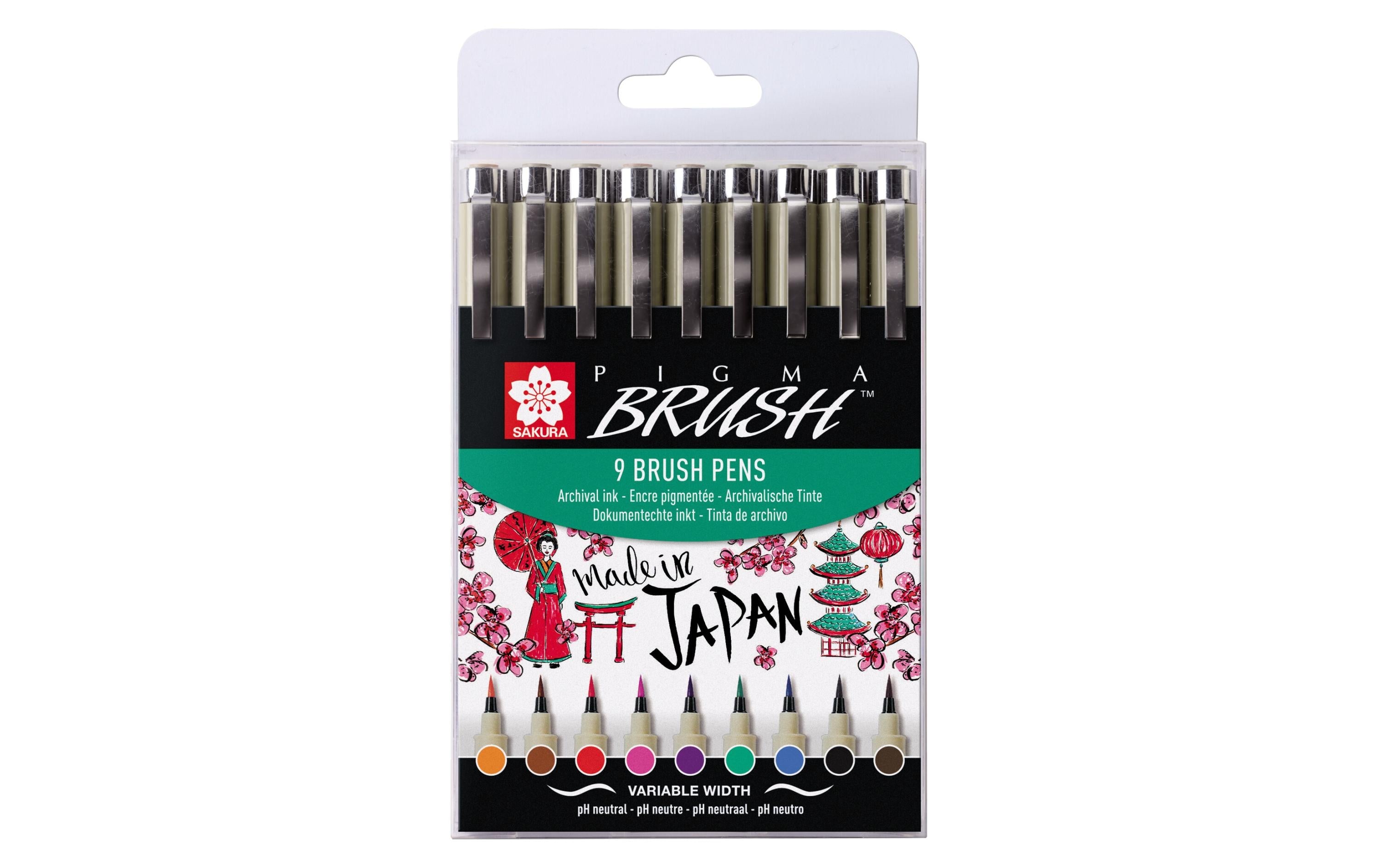 Sakura Brush Pen Pigma 9er Etui