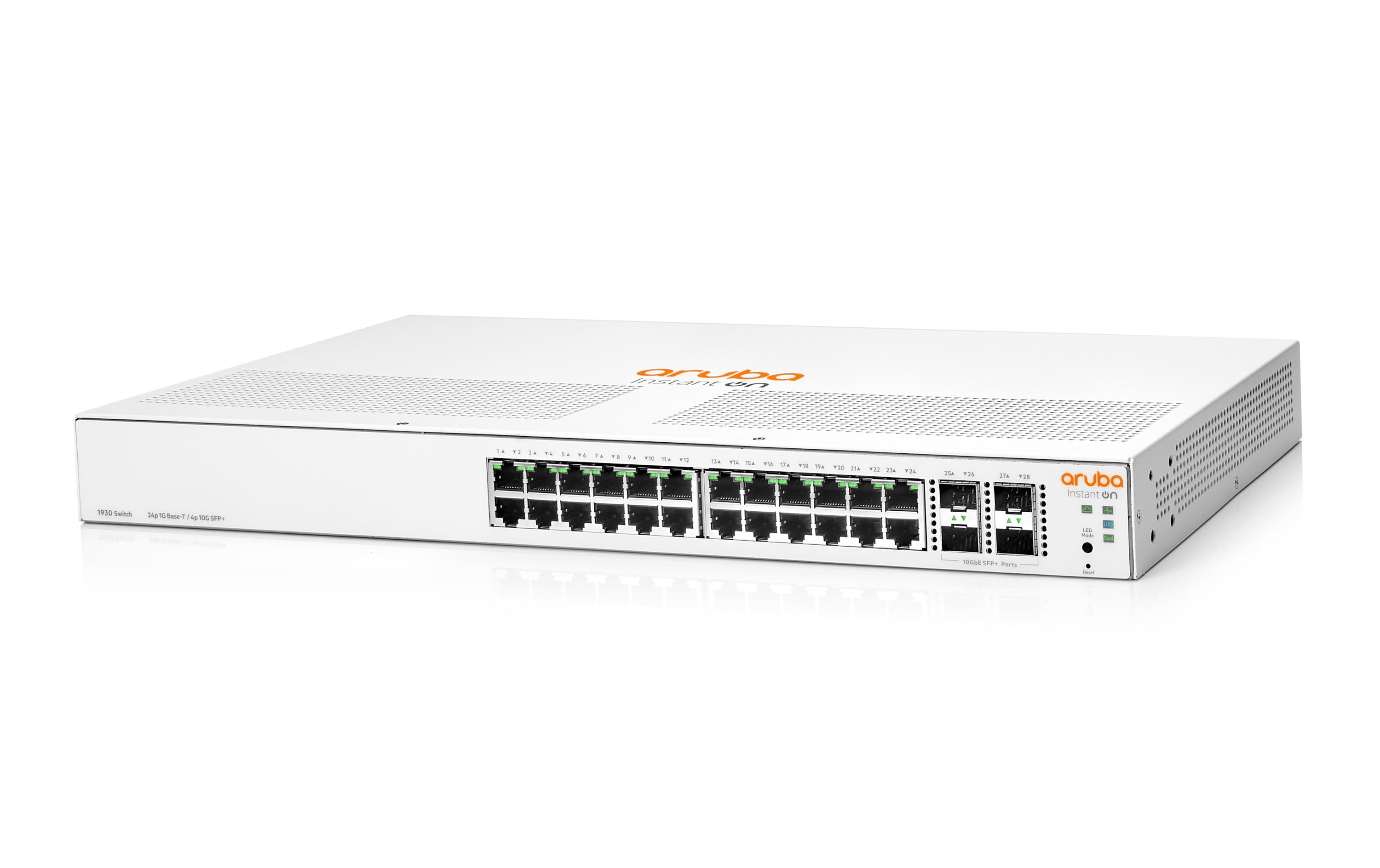 HP 1930-24G: 24 Port RJ45 1Gb Switch 4SFP+, inkl. PSU