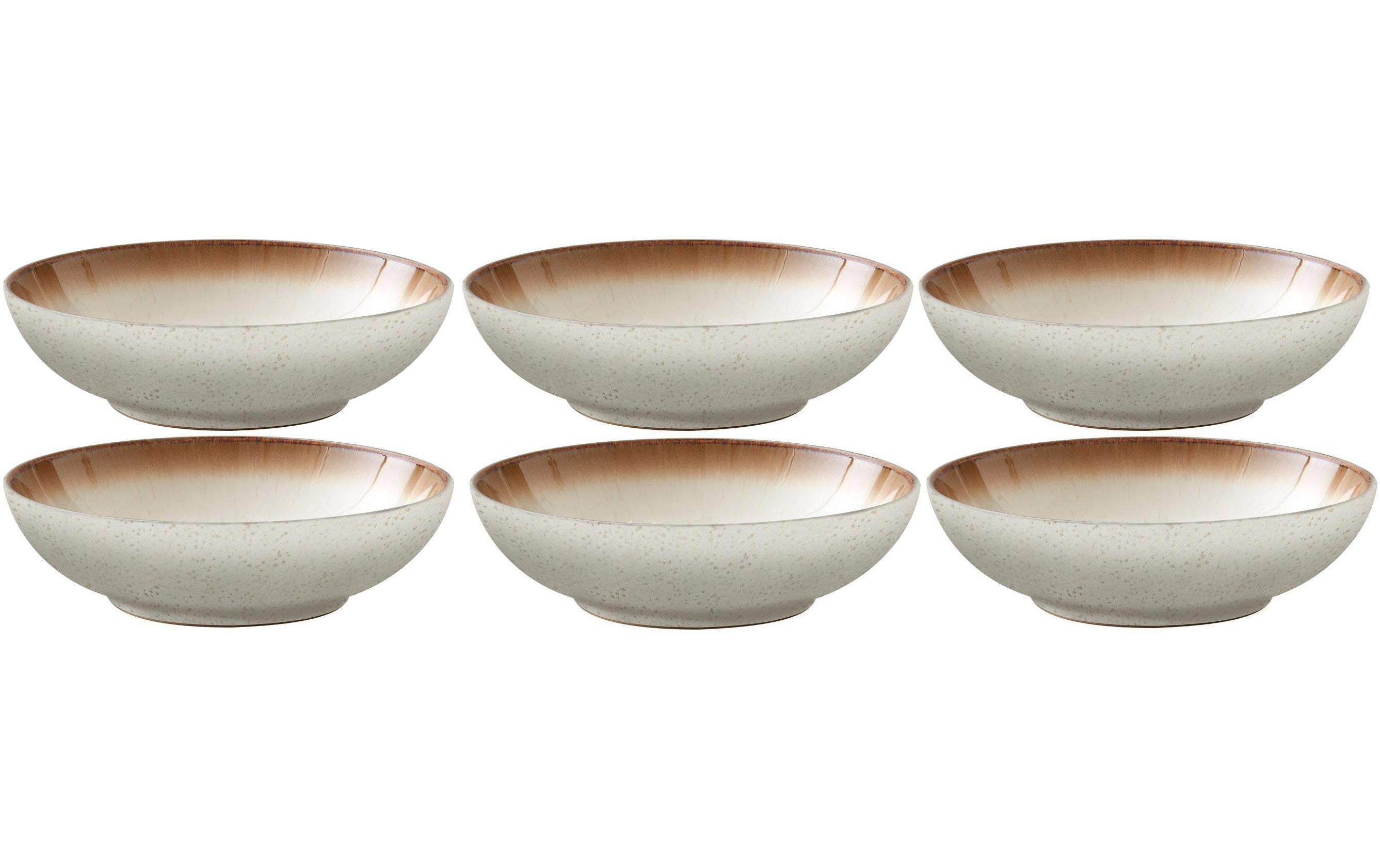 Bitz Pastateller 20cm Creme/Braun 6 Stk., D: 20cm H: 6cm, Stoneware