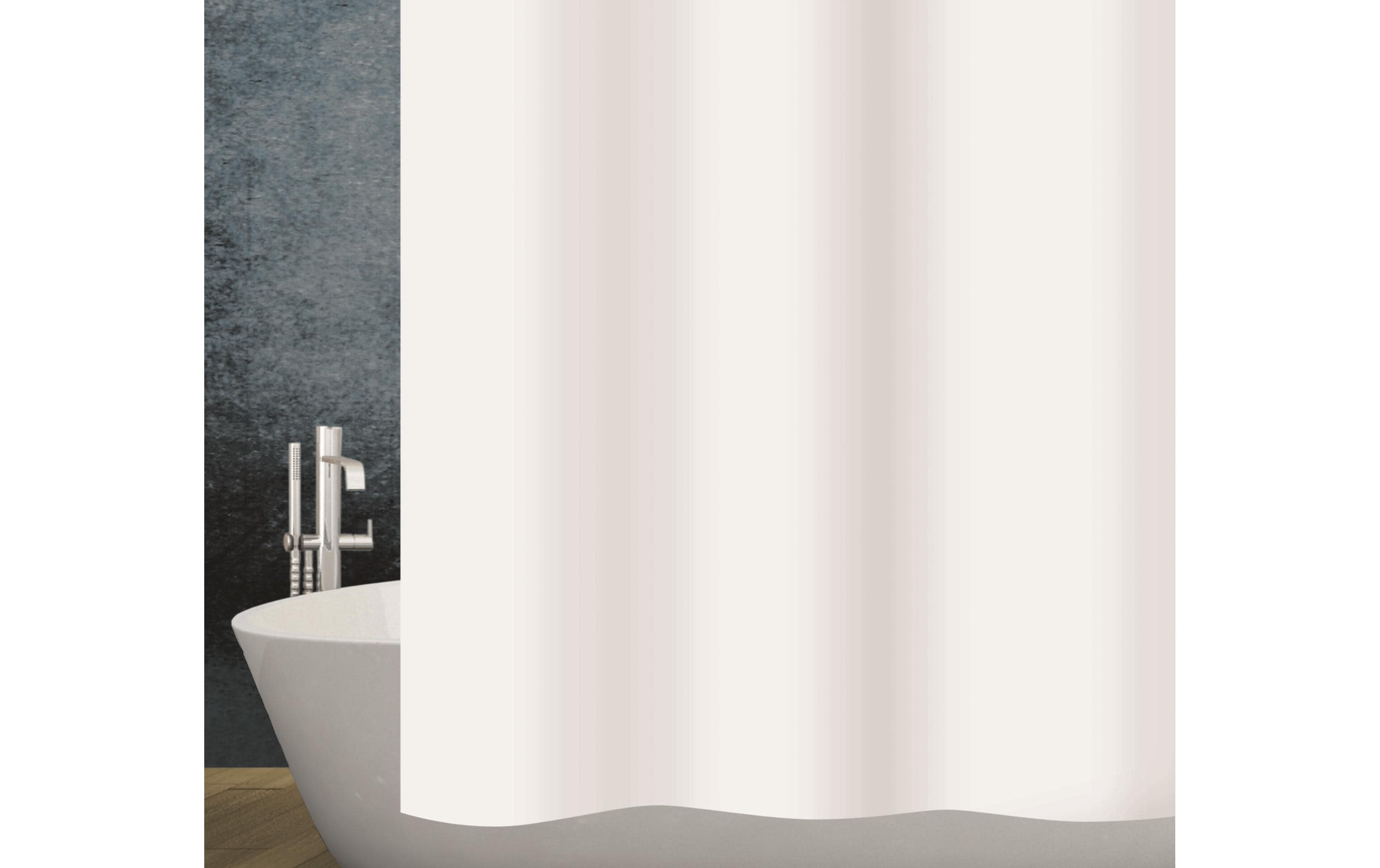 Diaqua Duschvorhang Basic, Weiss Polyester, 180 x 200 cm, waschbar