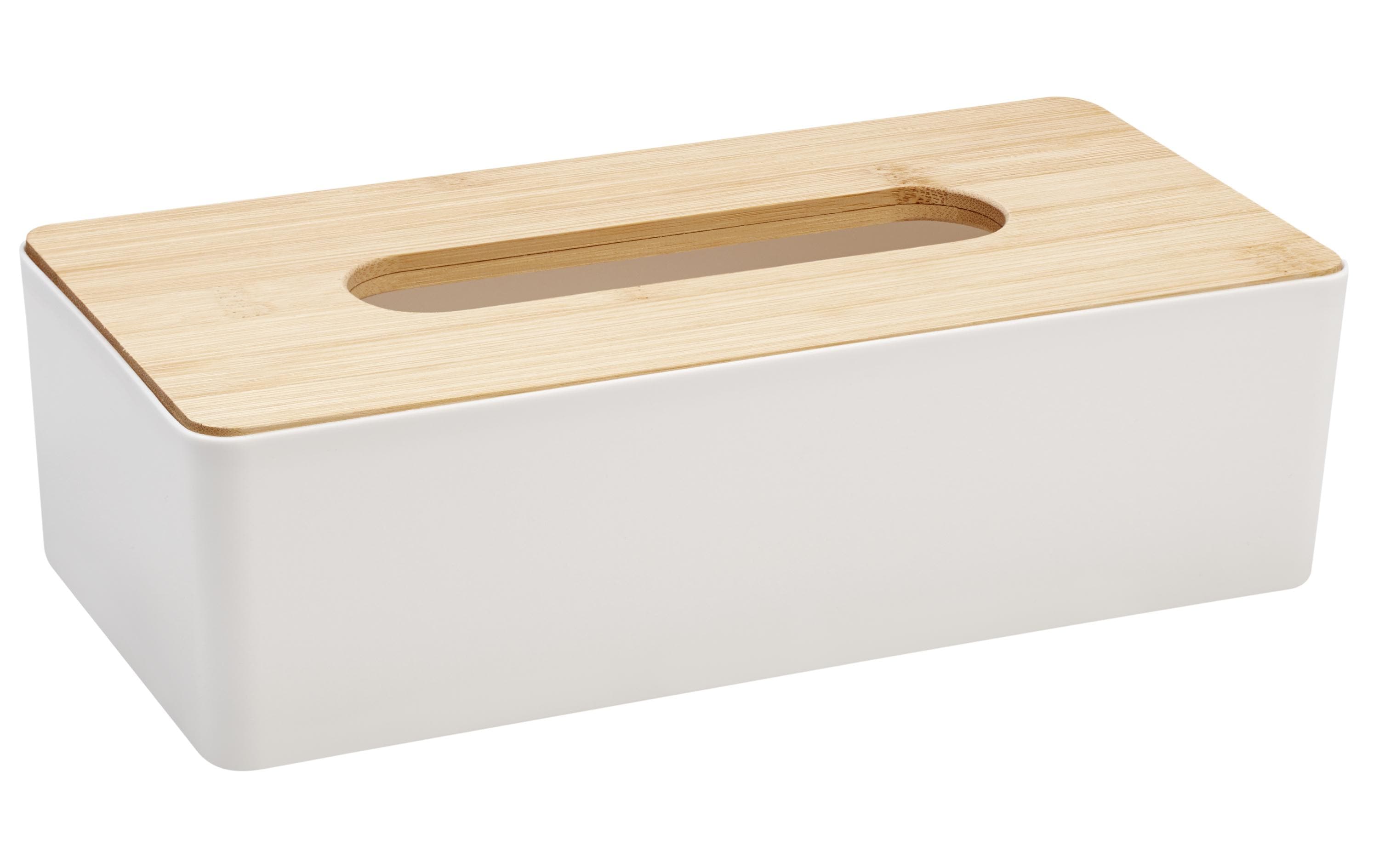 Diaqua Papiertuchspender Bambus, Weiss 26 x 13 x 7.2 cm