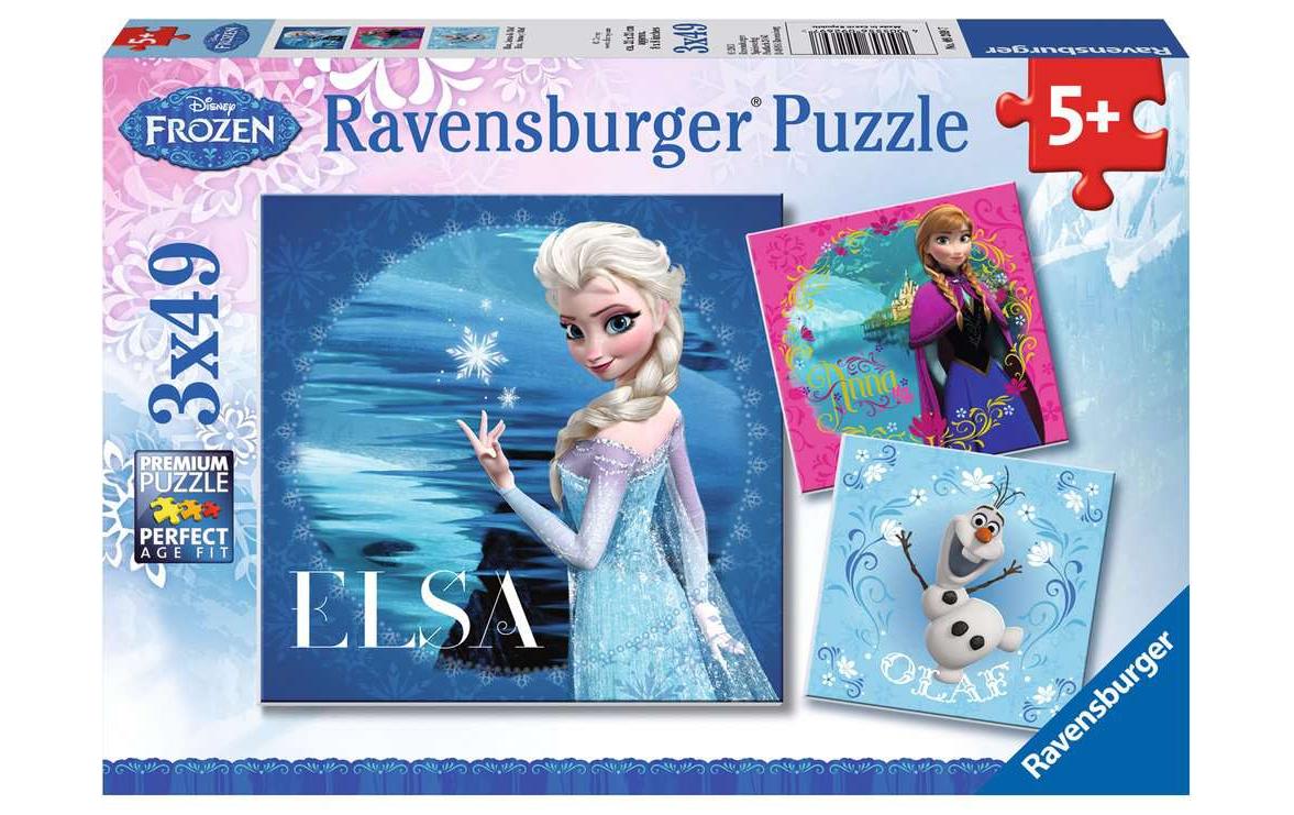 Puzzle DFZ: Elsa, Anna & Olaf 3x49 Teile