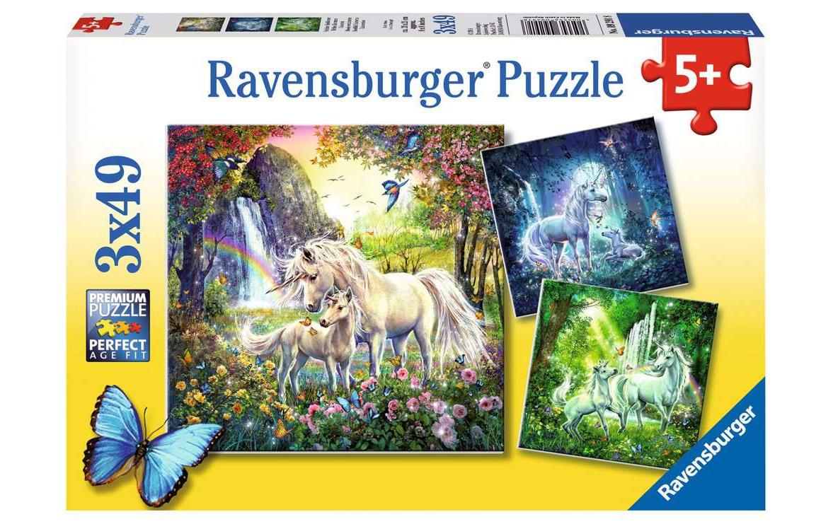 Puzzle Schöne Einhörner 3x49 Teile