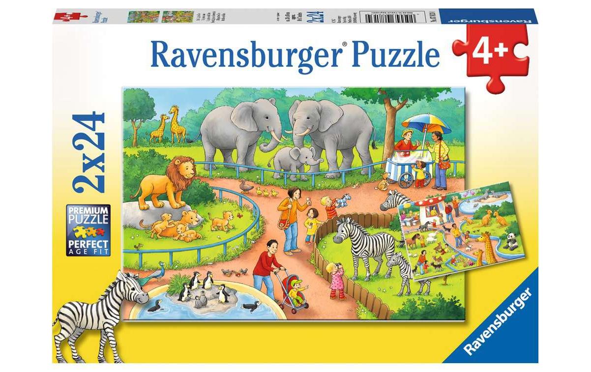 Puzzle Ein Tag im Zoo 2x24 Teile