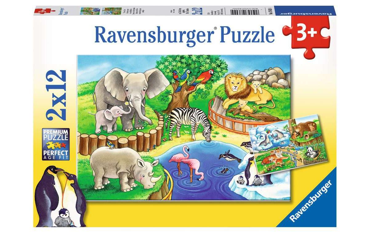 Puzzle Tiere im Zoo 2x12 Teile