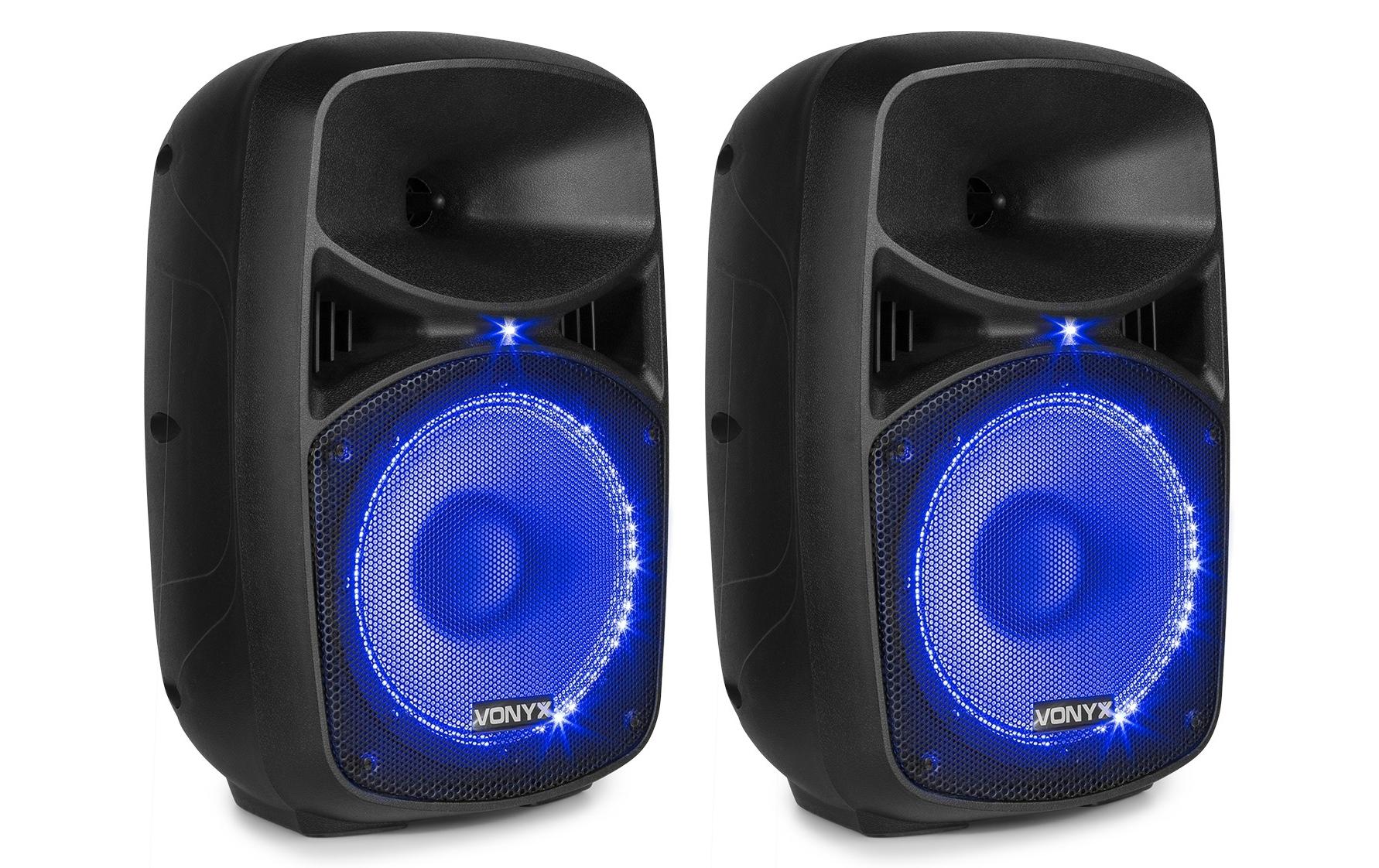 Vonyx VPS082A Active Speaker Set 8", LED, MP3, BT