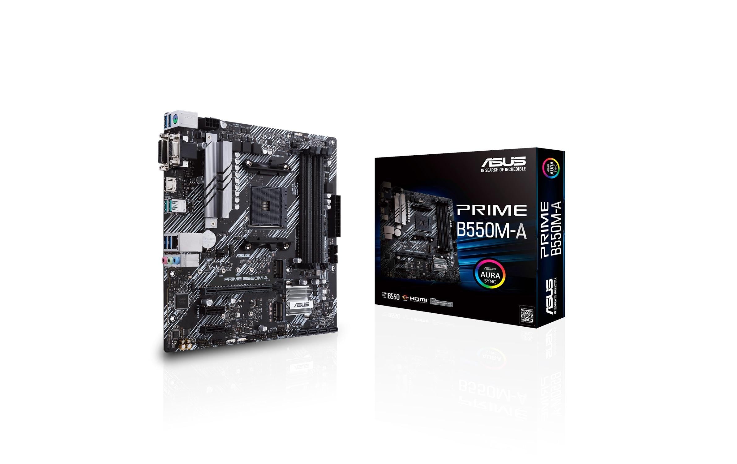 ASUS PRIME B550M-A, mATX, AM4 AMD B550, 4x DDR4, PCI-E 4.0/3.0