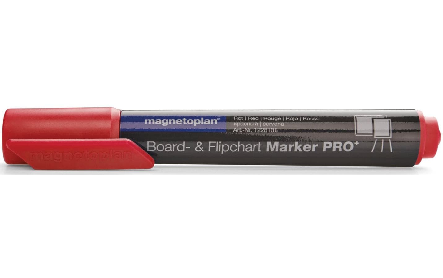 Magnetoplan Kombimarker Rot, 4 Stück