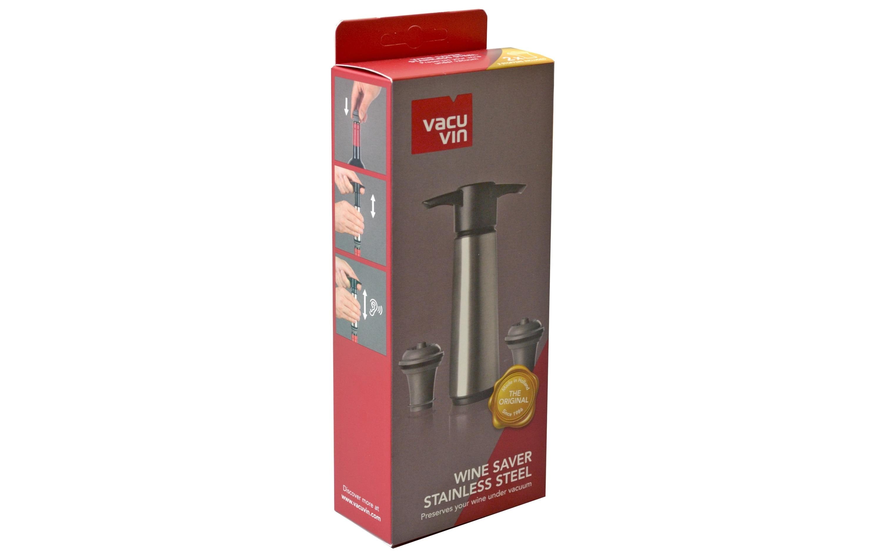 Vacu Vin Wine Server Pumpe Inox inkl. 2 Zapfen
