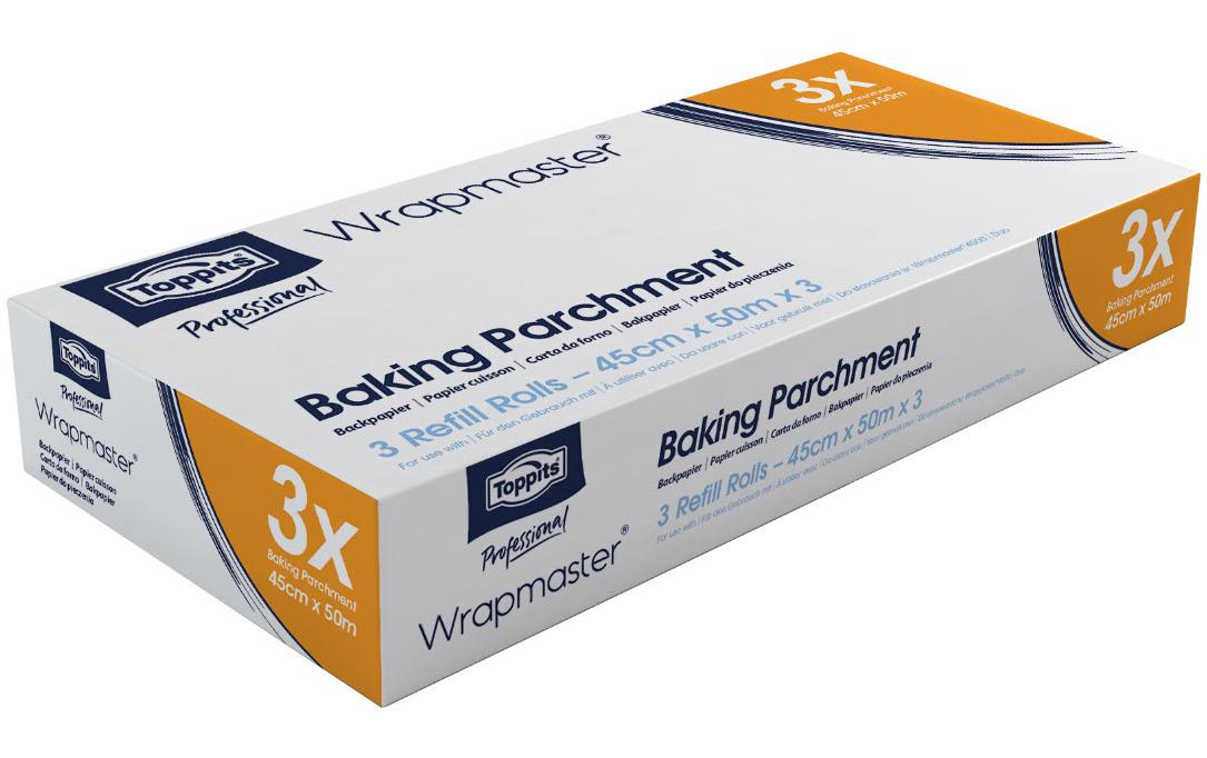 Toppits Wrapmaster Backpapier 3 Stück Nachfüllrolle 45 cm x 50 m