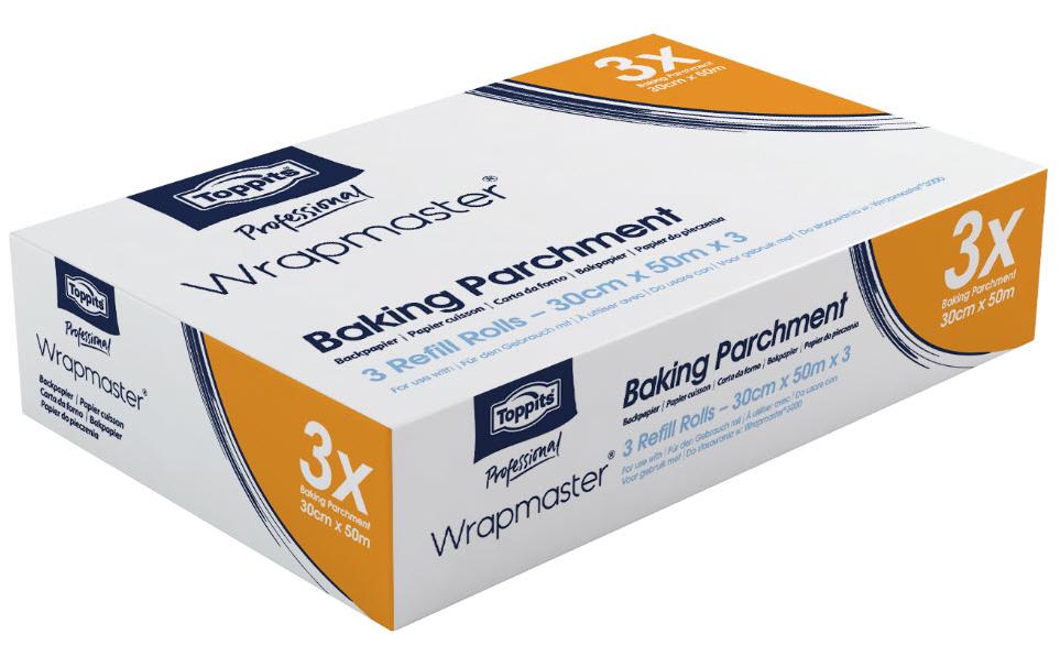 Toppits Wrapmaster Backpapier 3 Stück Nachfüllrolle 30 cm x 50 m