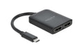 Delock Monitor Splitter USB Typ-C  zu 2X DP 4K bis 30Hz, schwarz, DP Alt Mode, MST, VXP