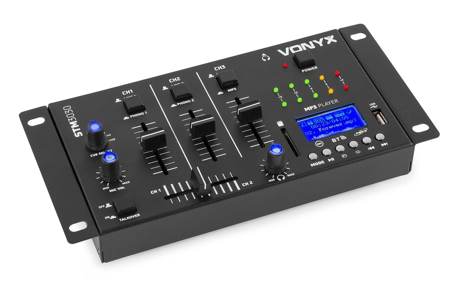 Vonyx STM3030 4-Kanal Mixer, BT, MP3, REC, LED