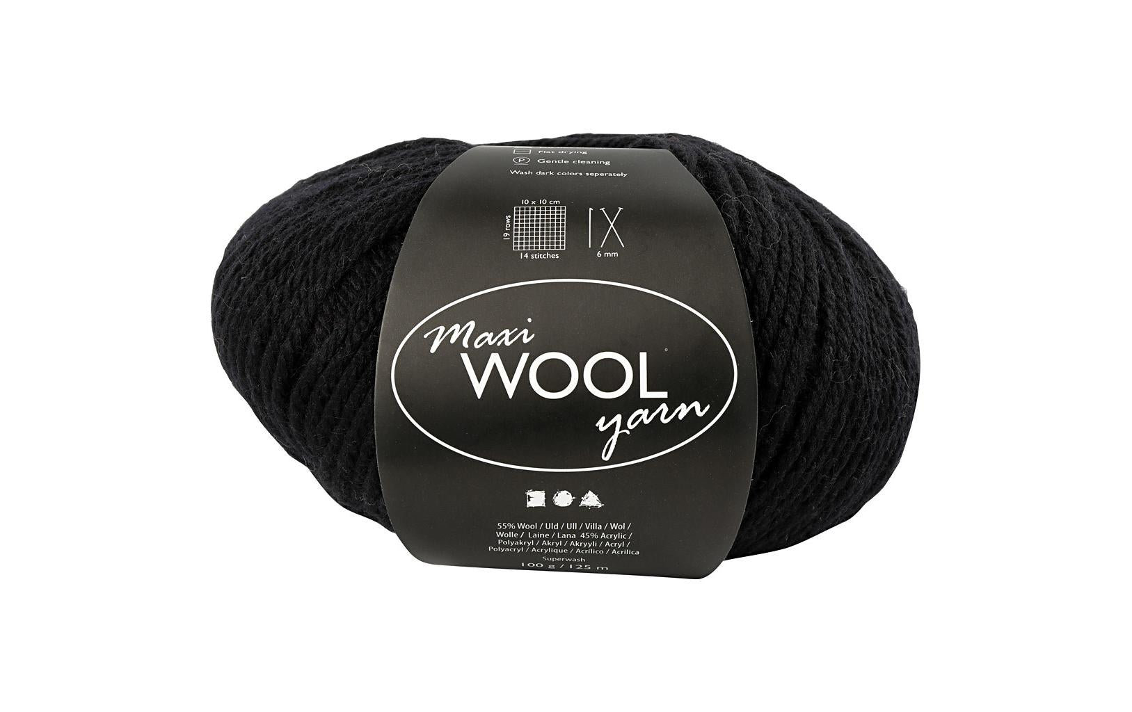 Creativ Company Wollgarn schwarz 100 g, 125 m