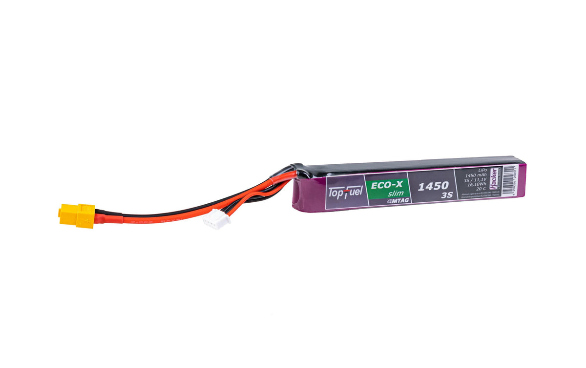 TF ECO-X LiPo-Akku 11.1V 1450mAh 3S 20C 125x19x20 102g slim XT60, MTAG