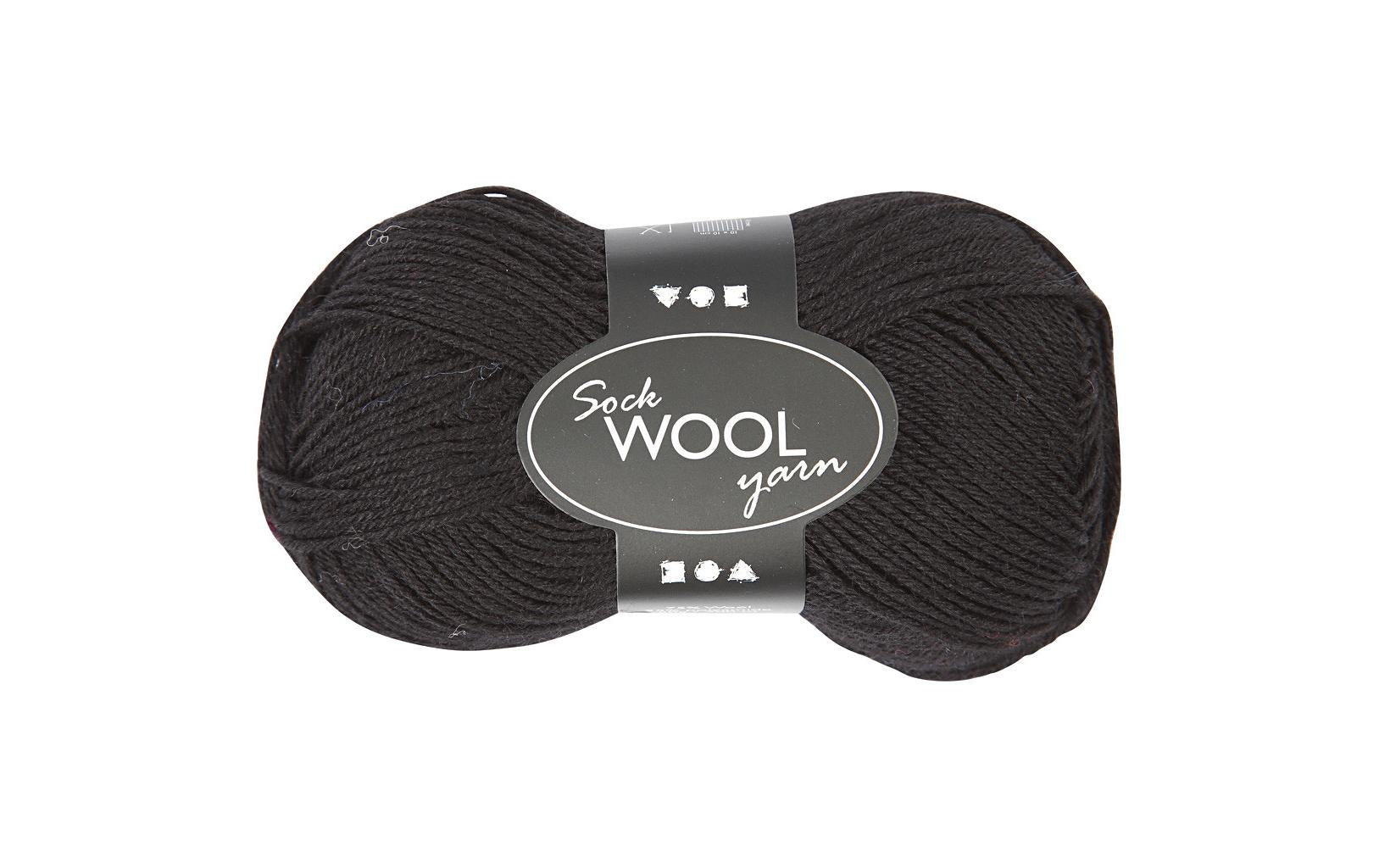 Creativ Company Sockenwolle 50g 200 m, Schwarz