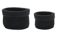 diaqua Strickkorb 2er Set, Schwarz Ø16 x 12 CM & 12 x 10 cm