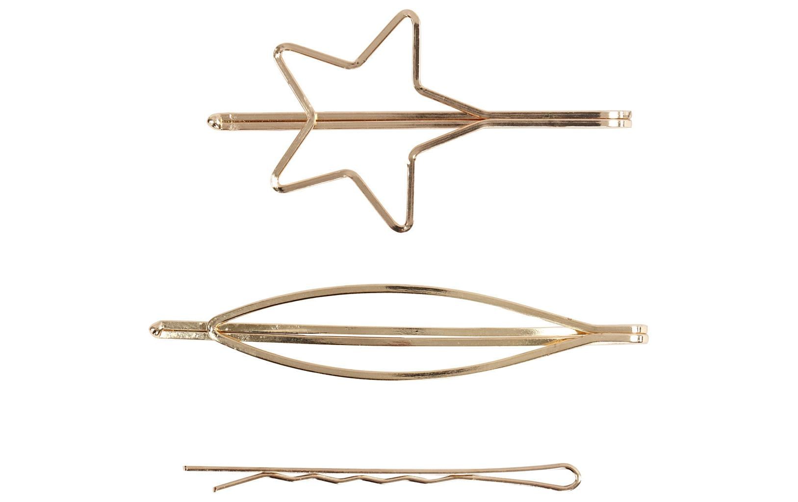 Creativ Company Haarclip silber, B: 6 mm, L: 60 mm, 3 Stück