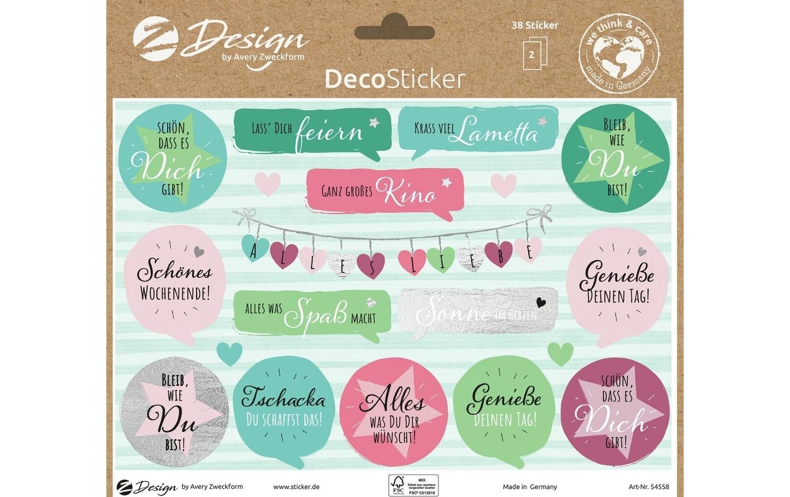 Z-Design Sticker A5 DEKO Gute Wünsche 2Bg 14.8 x 21