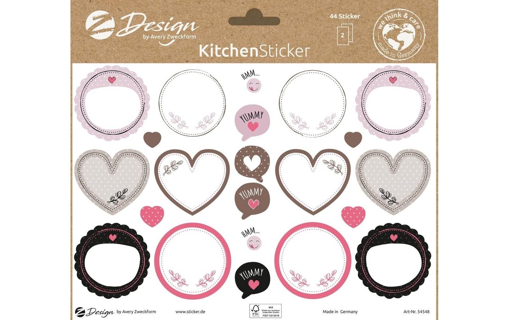 Z-Design Sticker A5 KÜCHE Beschriftung 2Bg 14.8 x 21