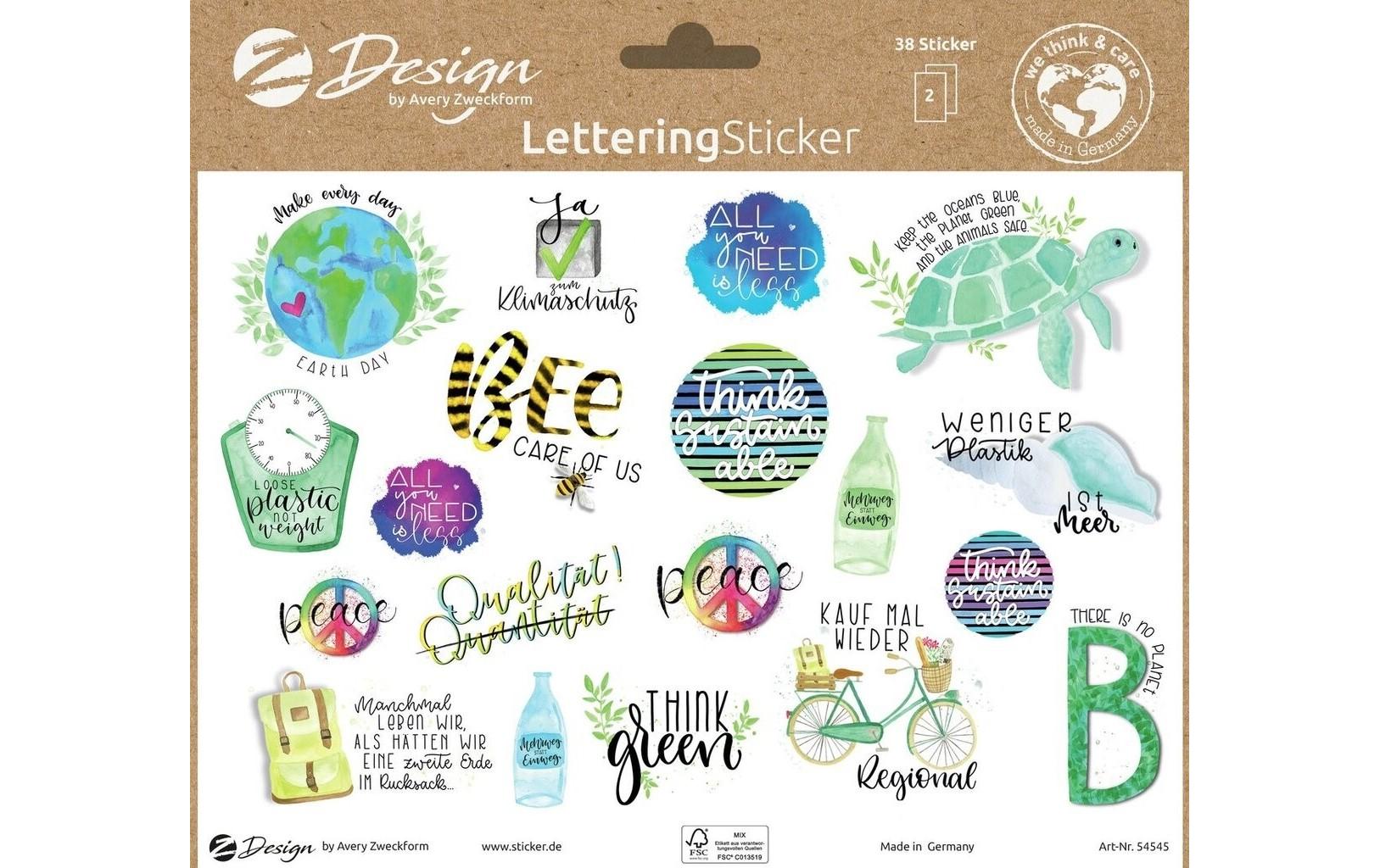 Z-Design Sticker A5 LETTERING Umwelt 2Bg 14.8 x 21