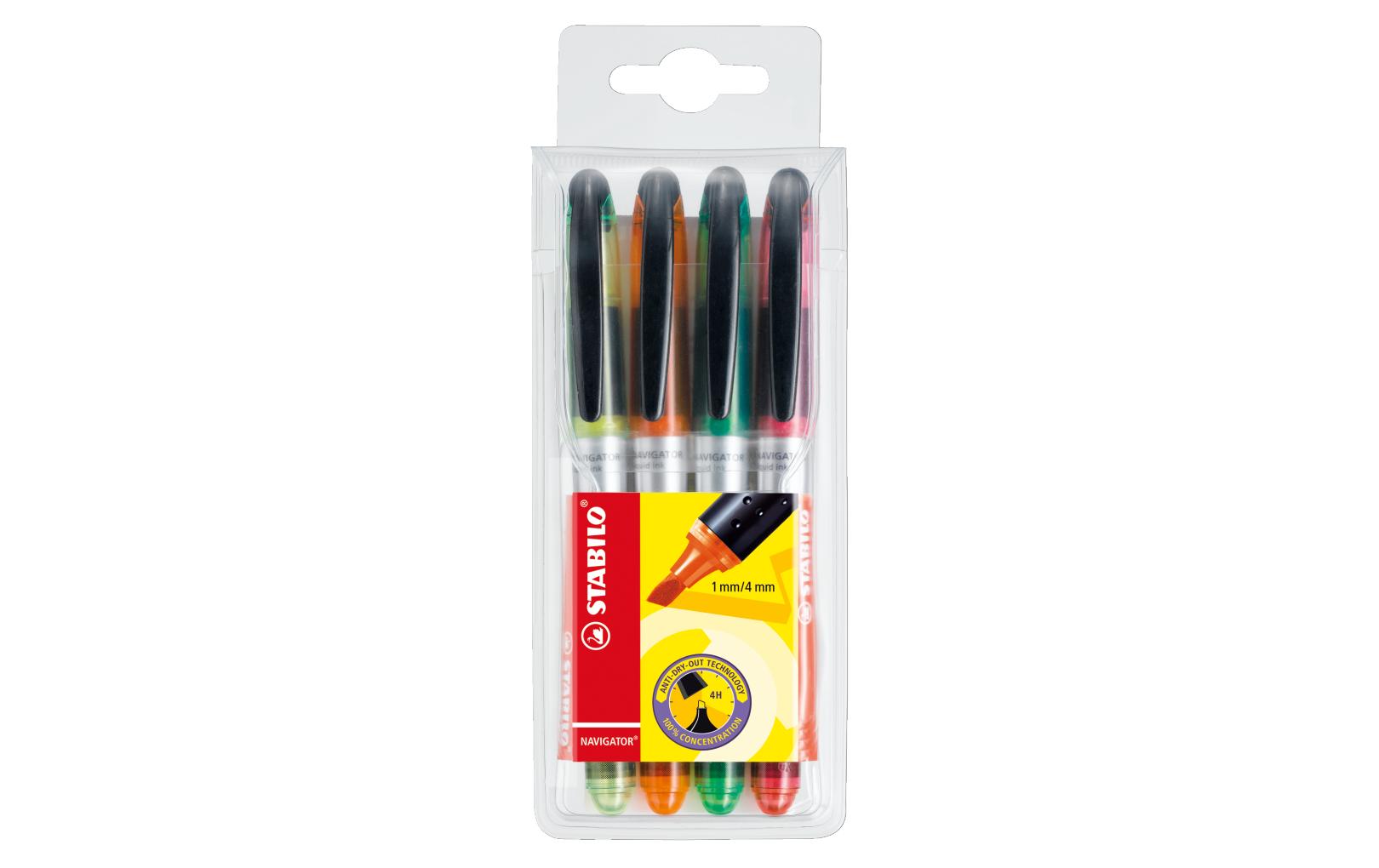 Stabilo Leuchtmarker Navigator 4er Etui 4 Farben