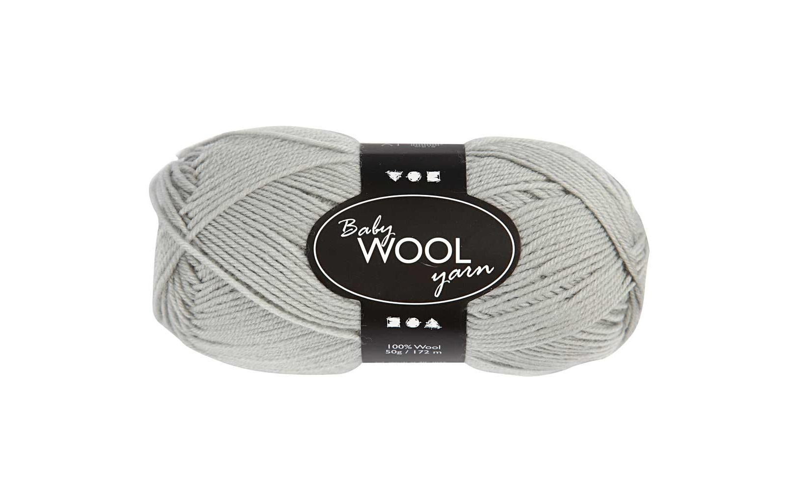 Creativ Company Merinowolle Babygarn L 172 m, 50 g, 14/4, hellgrau