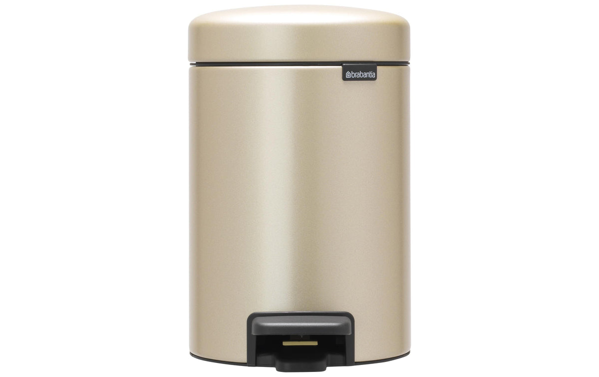 Brabantia NewIcon Treteimer 3 Liter Champagne, Inhalt 3 Liter