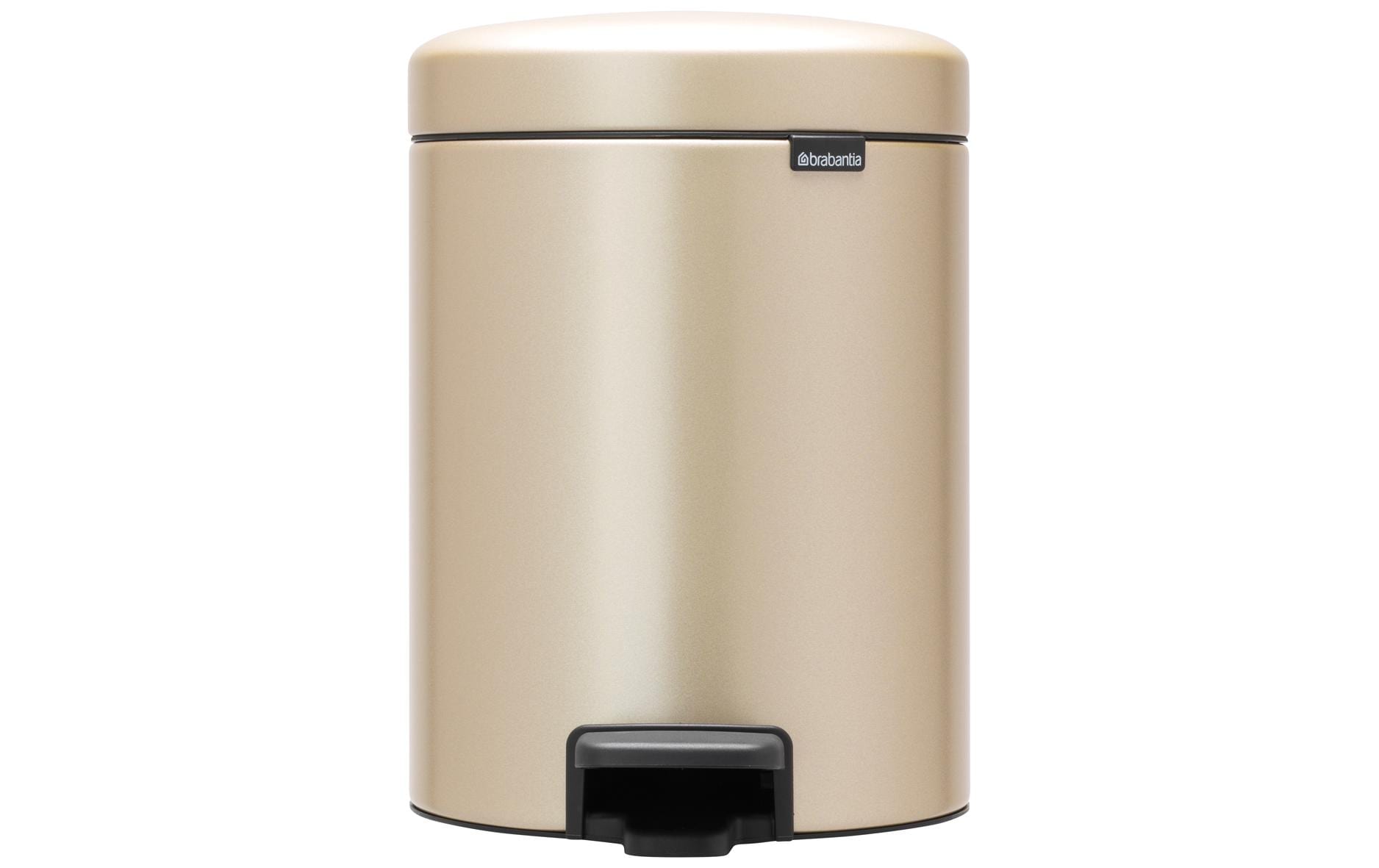 Brabantia NewIcon Treteimer 5 Liter Champagne, Inhalt 5 Liter