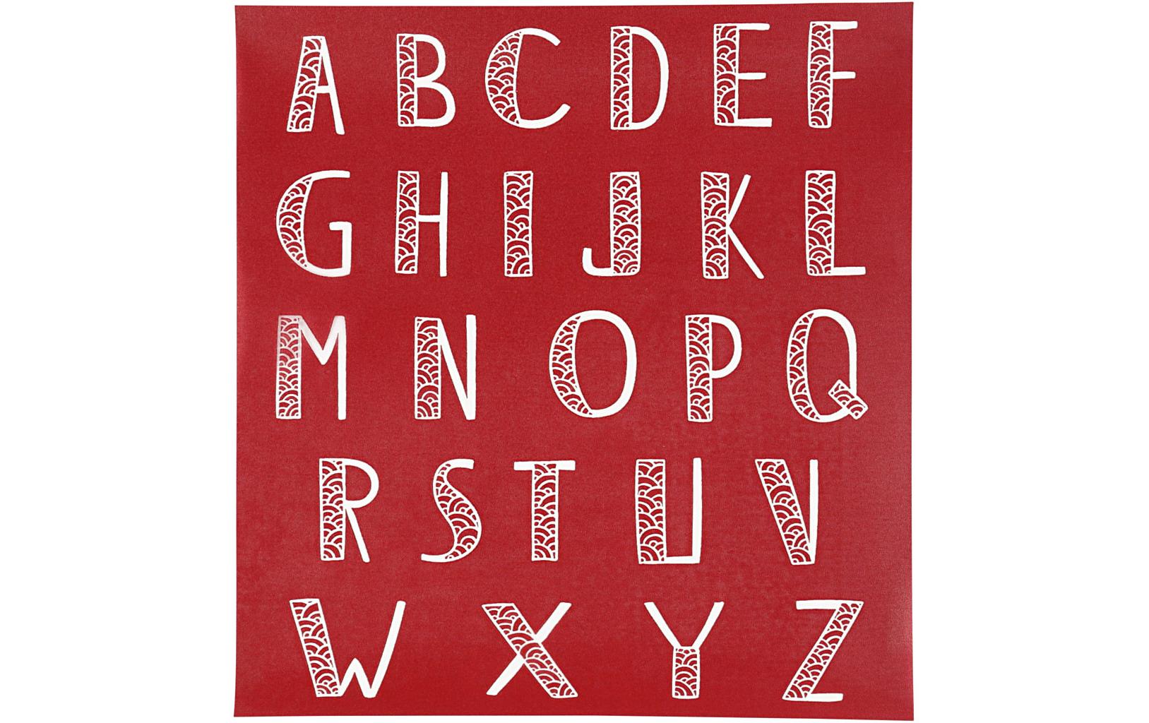 Creativ Company Schablone Siebdruck 20 x 22 cm, Alphabet