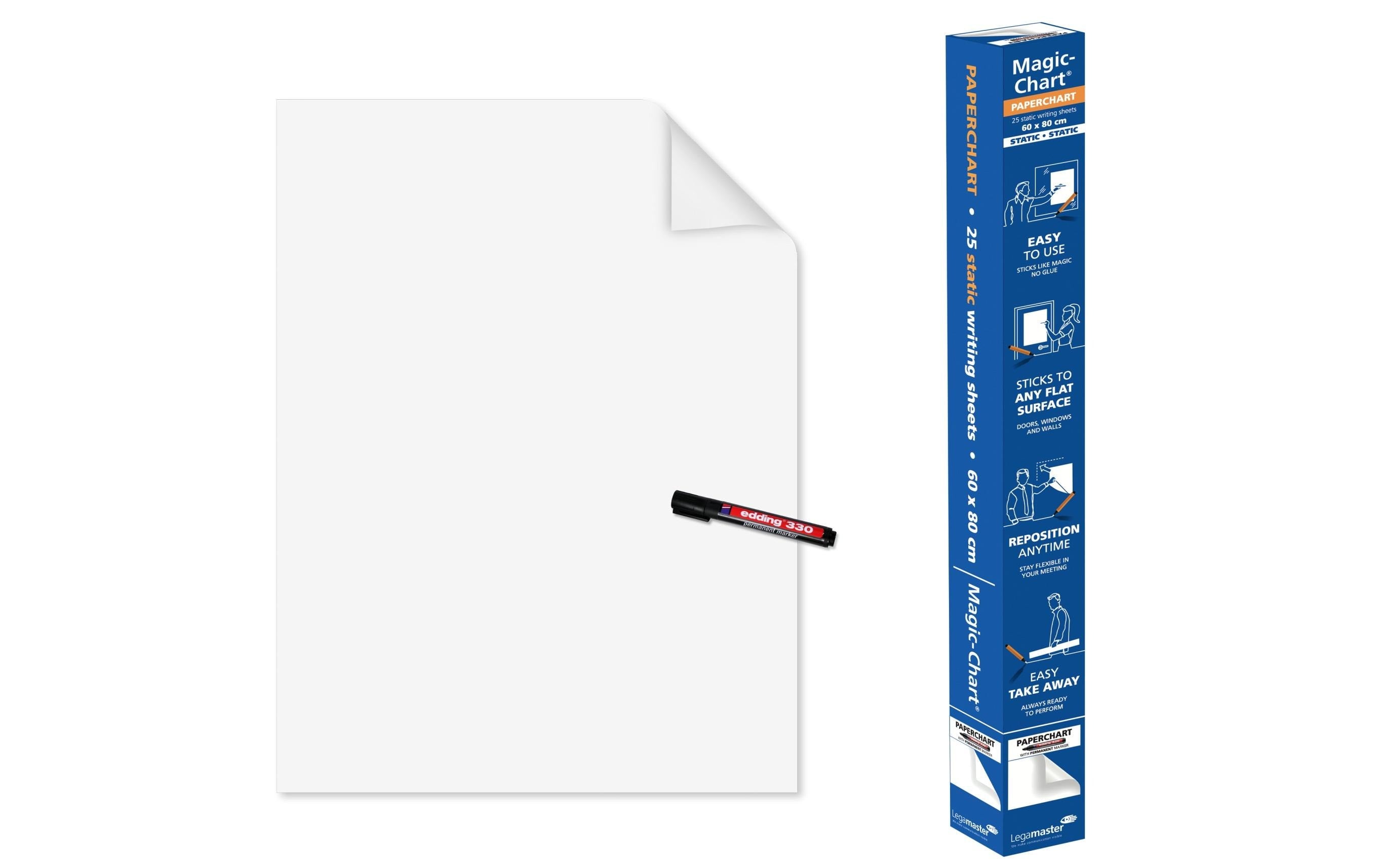 Legamaster MagicChart Whiteboard statische Haftung auf glatten Oberflächen