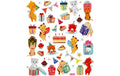 Creativ Company Sticker Katze/Geburstag Blatt 15 x 16.5 cm, Glitzer