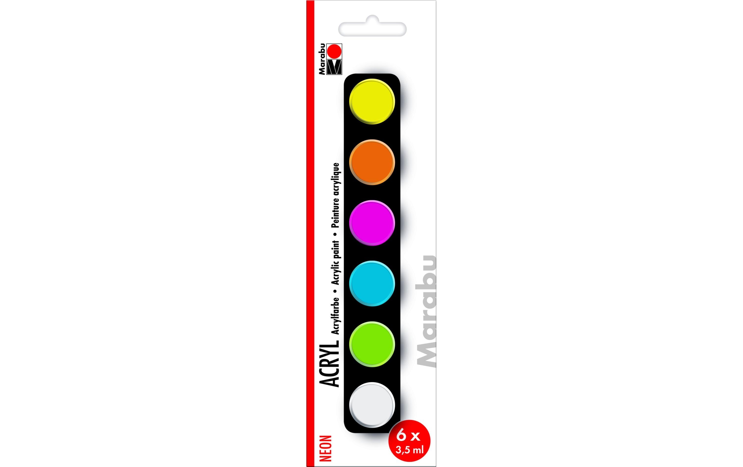 Marabu Acrylfarbe Set Neon 6 x 3.5 ml