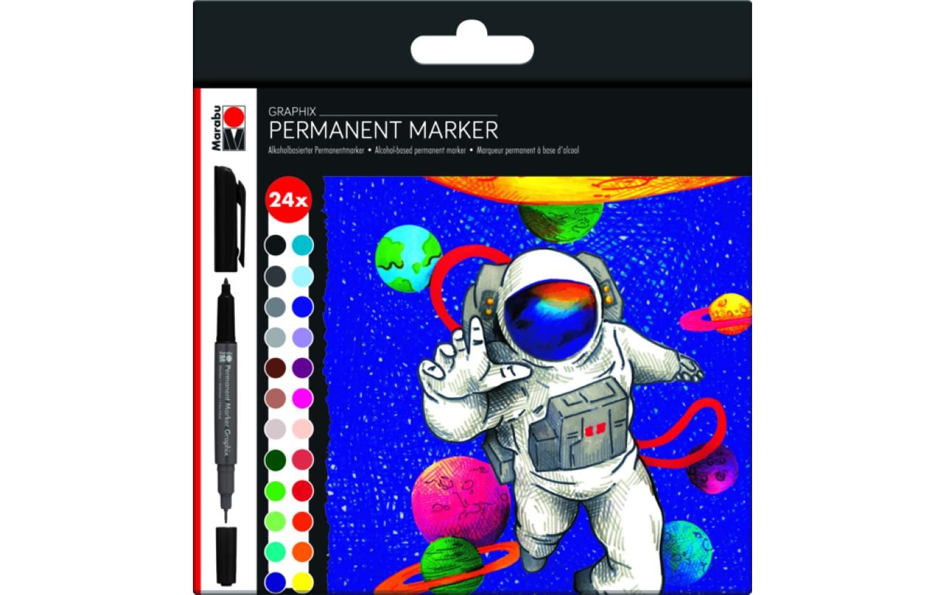 Marabu Permanentmarker Graphix-Set Hero of Galaxy, 24 Stifte