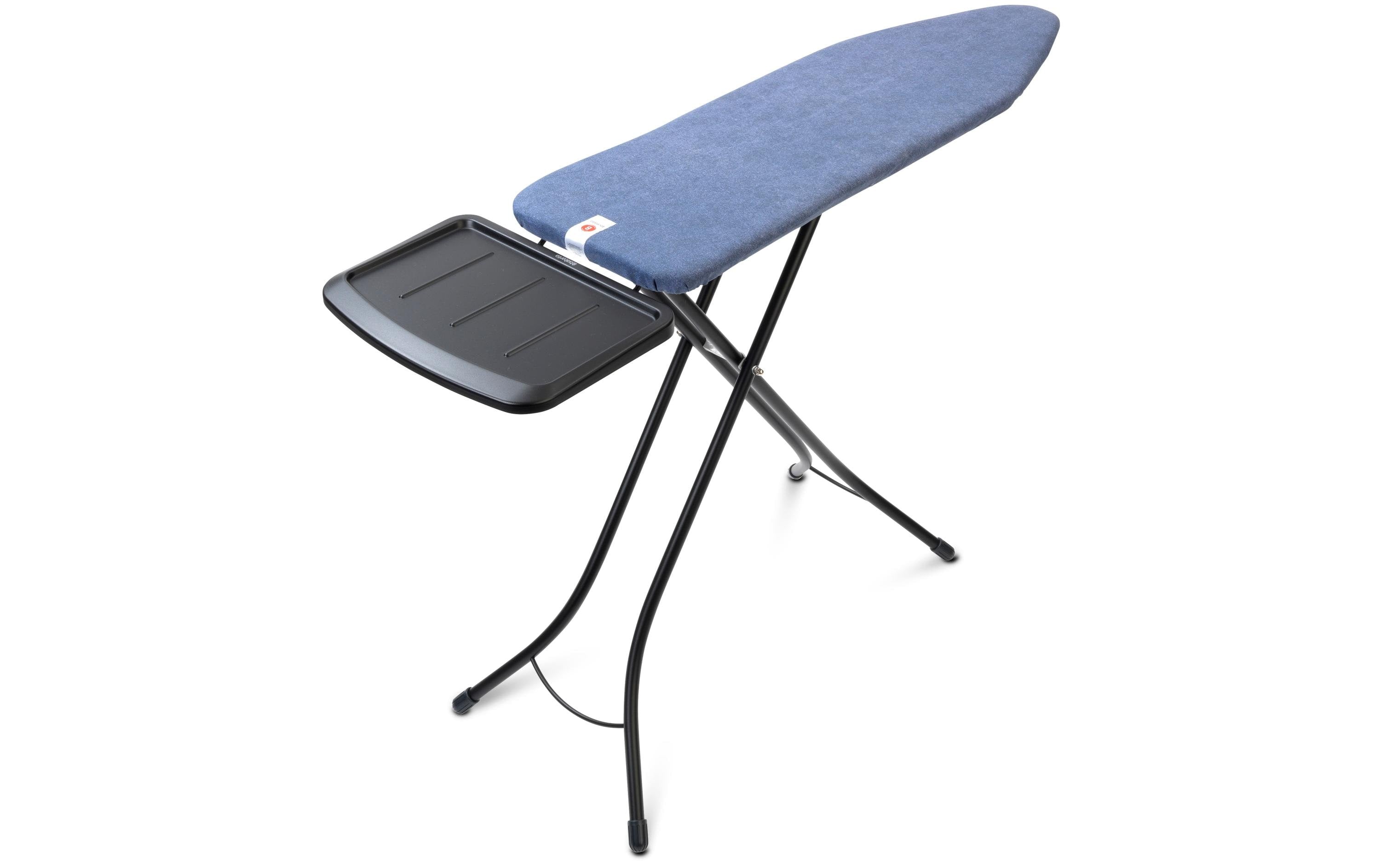 Brabantia Bügeltisch Denim Blue mit Dampfstationsablage Solide, 124 x 38