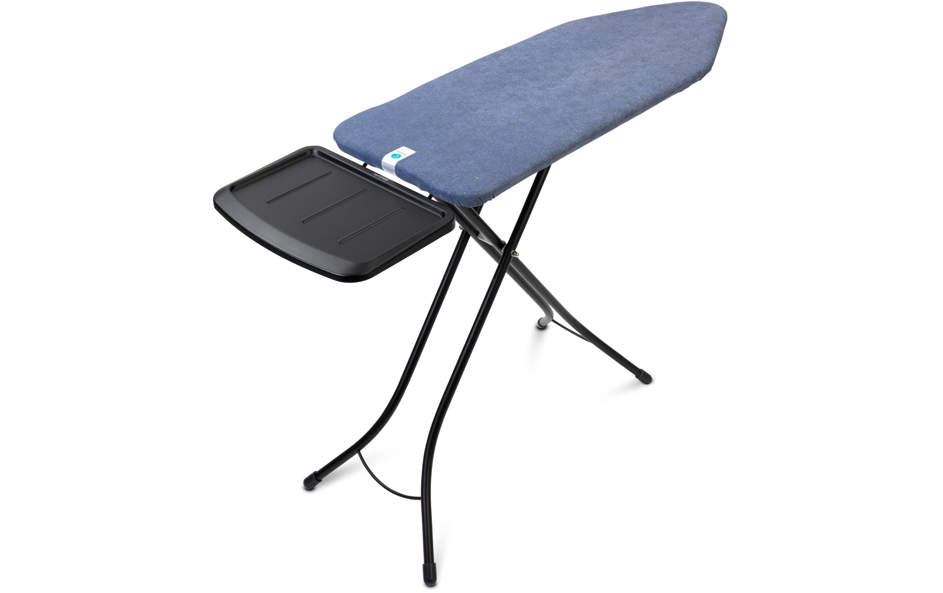 Brabantia Bügeltisch Denim Blue mit Dampfstationsablage Solide, 124 x 45