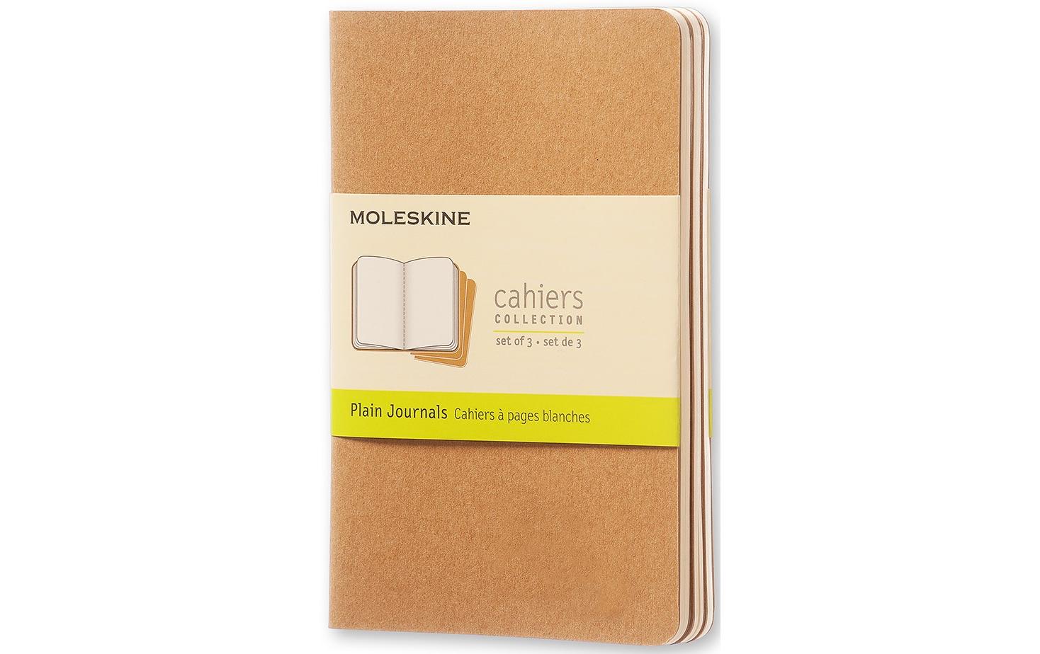 Moleskine Notizbuch A6 Braun blanko, Kartoneinband, 3 Stück